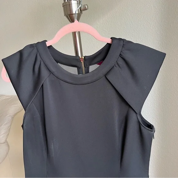 🟣SOLD🟣$375 Ted Baker Black Kipp Mesh Back Mini Dress Size 4 - Picture 4 of 13